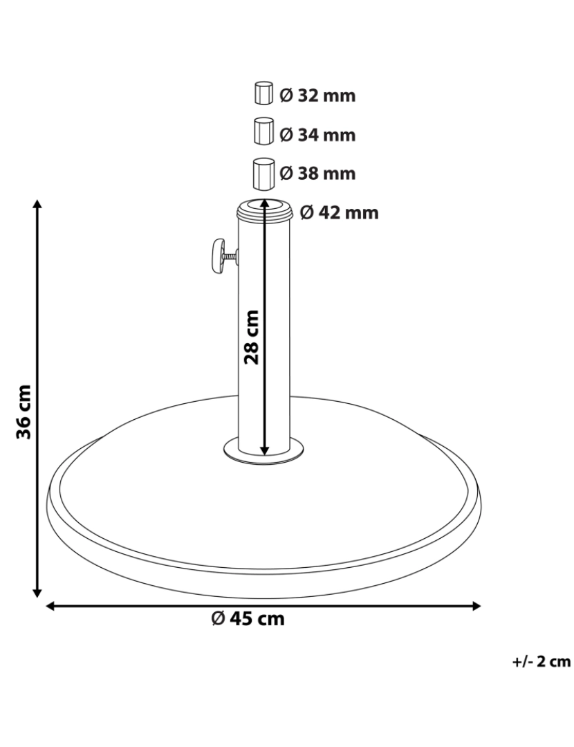 Beliani - Base de guarda-sol preta ⌀ 45 cm CANZO