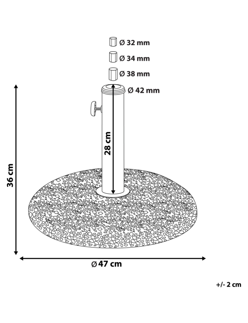 Beliani - Base de guarda-sol efeito pedra ⌀ 47 cm CEVO