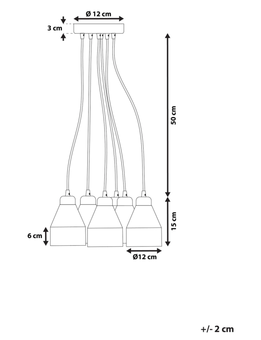 imagem de Candeeiro de teto preto com 6 unidades CESTOS1