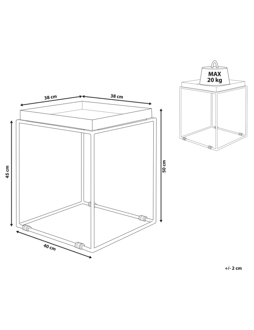 imagem de Mesa de centro em metal branco SAXON1