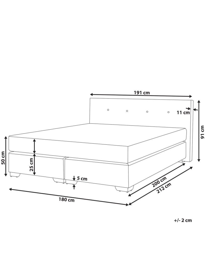 Beliani - Cama de casal continental em veludo creme claro 180 x 200 cm CONSUL