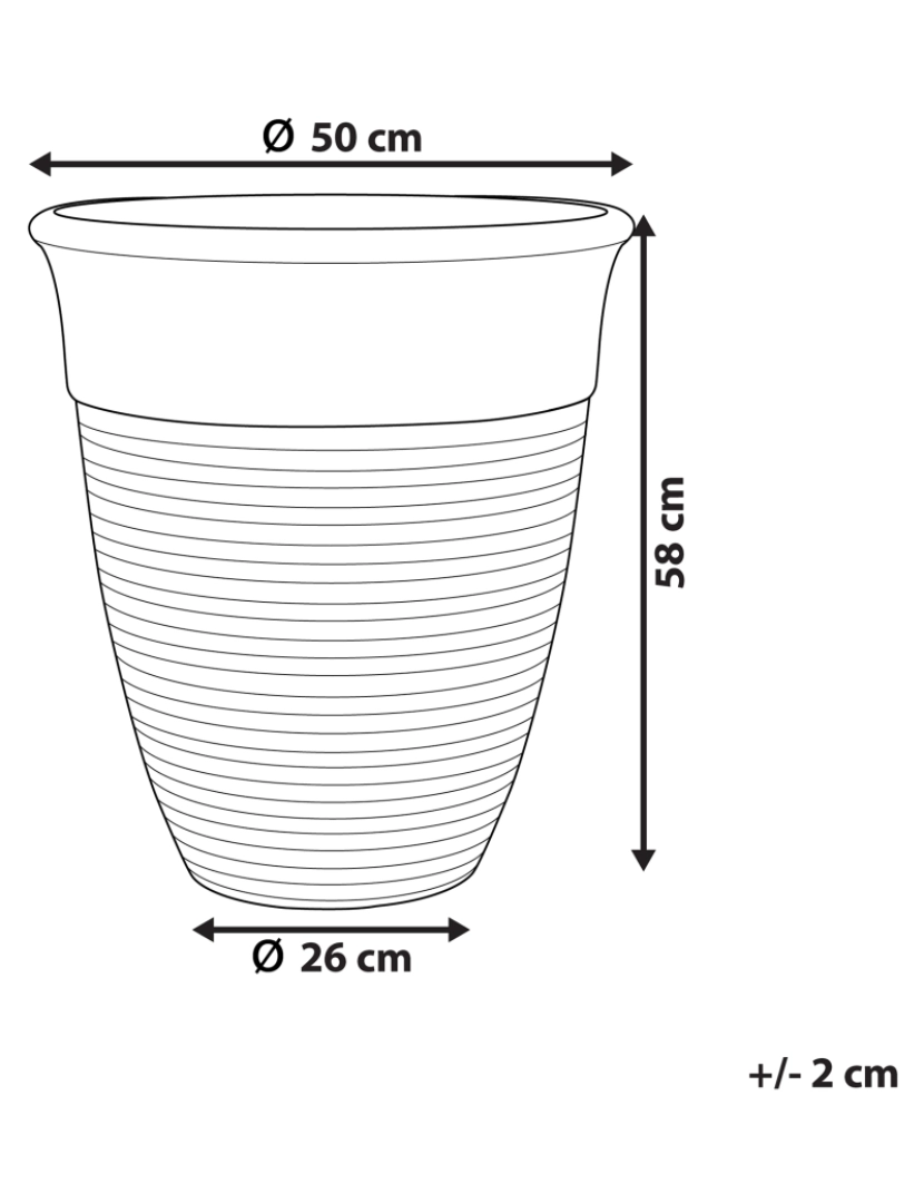 Beliani - Vaso para plantas em pedra cinzenta 50 x 50 x 58 cm KATALIMA