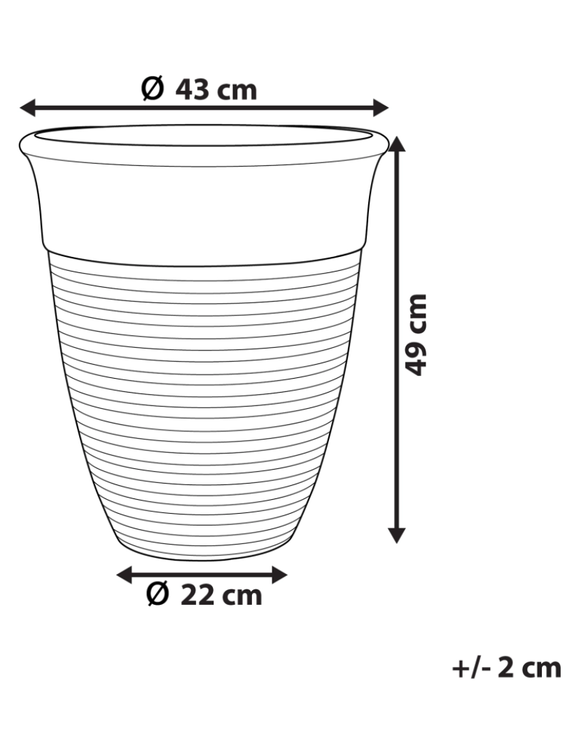 imagem de Vaso para plantas em pedra cinzenta 43 x 43 x 49 cm KATALIMA1