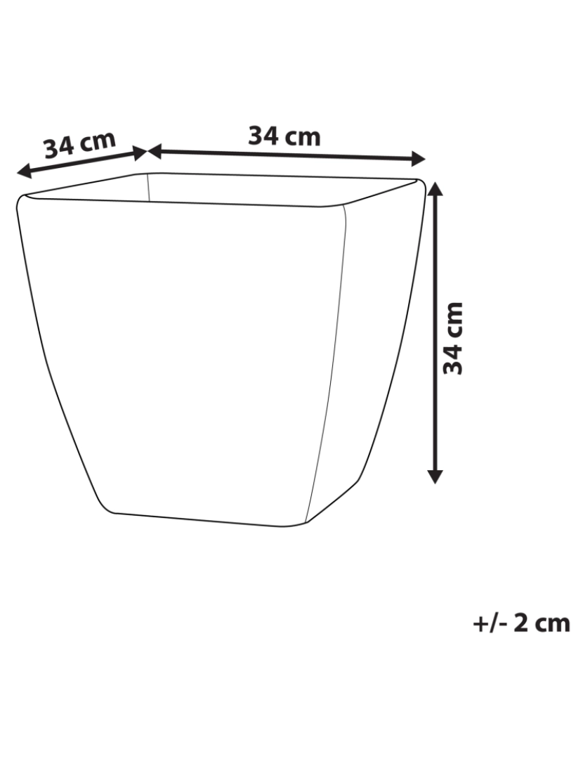 Beliani - Vaso cinzento 34 x 34 x 34 cm ZELI