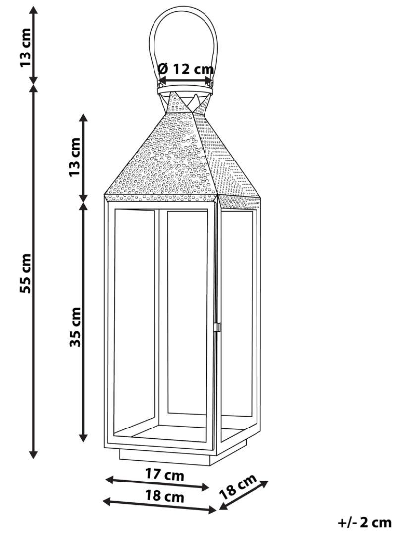 imagem de Lanterna decorativa prateada 55 cm BALI1