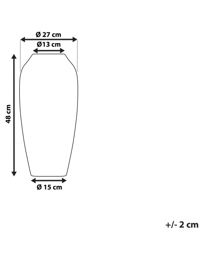 Beliani - Terracota Jarro decorativo 48 cm Cinzento LORCA