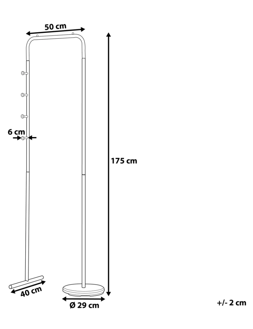 Beliani - Bengaleiro em metal branco 175 cm BENTON