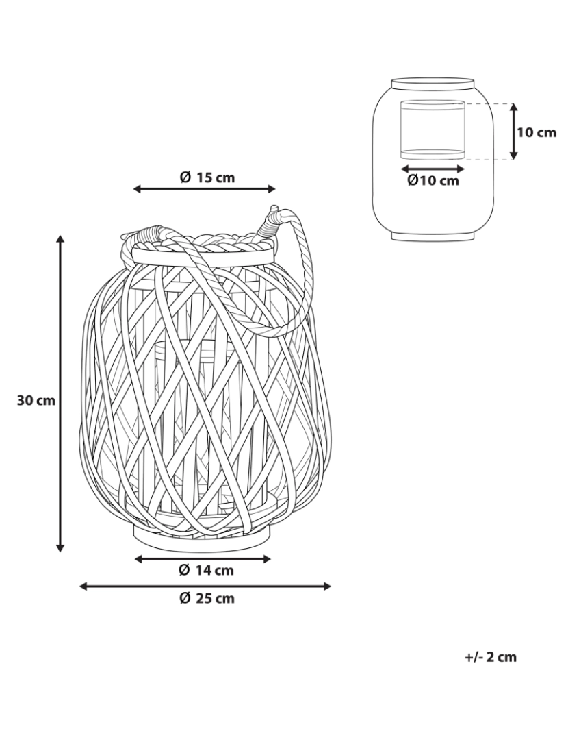 imagem de Lanterna decorativa preta 30 cm MAURITIUS1