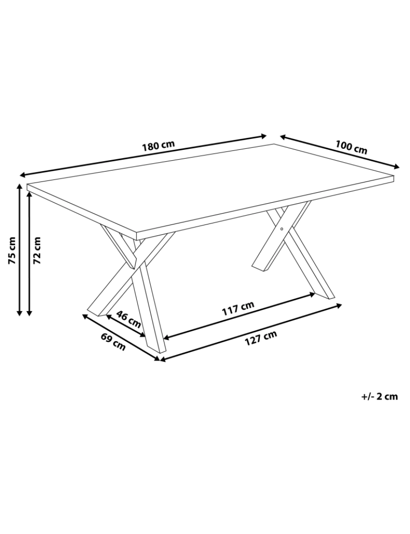 Beliani - Mesa de jantar 180 x 100 cm branca LISALA