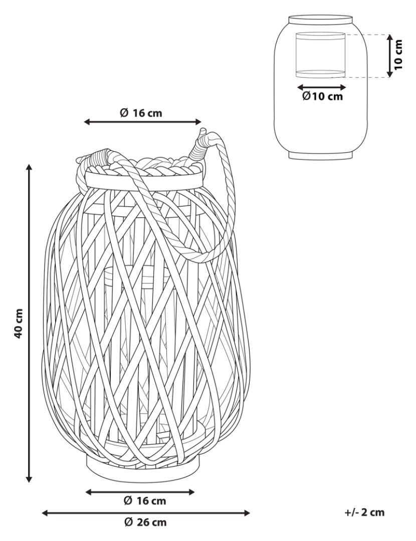 Beliani - Lanterna decorativa preta 40 cm MAURITIUS