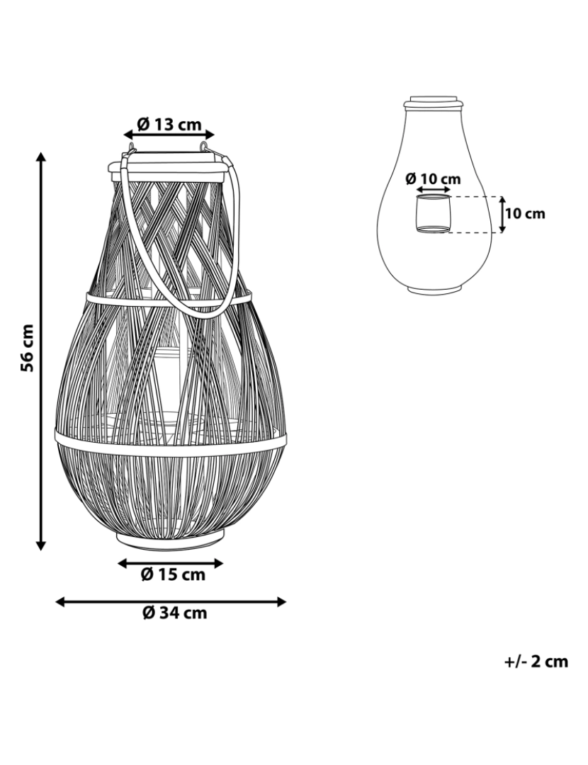 imagem de Lanterna decorativa branca 56 cm TONGA1