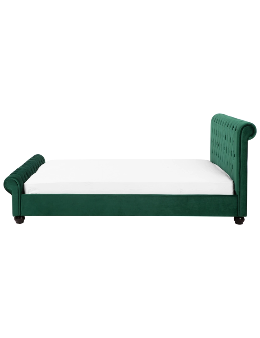 imagem de Cama de casal em veludo verde esmeralda 160 x 200 cm AVALLON5