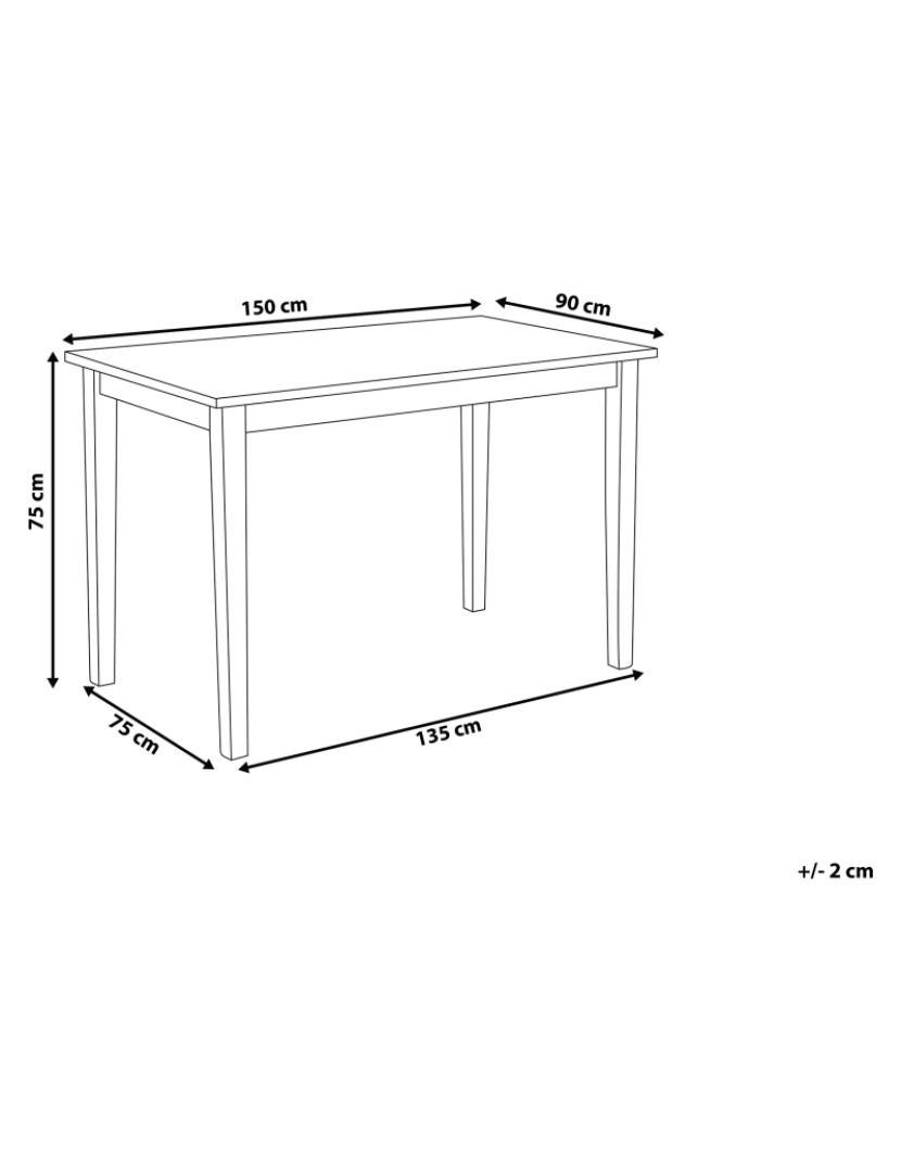 Beliani - Mesa de jantar em madeira clara com pernas brancas 150 x 90 cm GEORGIA