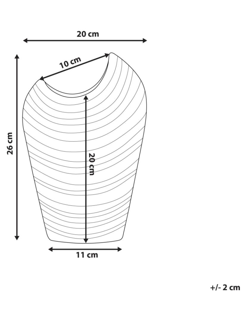 Beliani - Grés Jarro decorativo 26 cm Prateado ECETRA