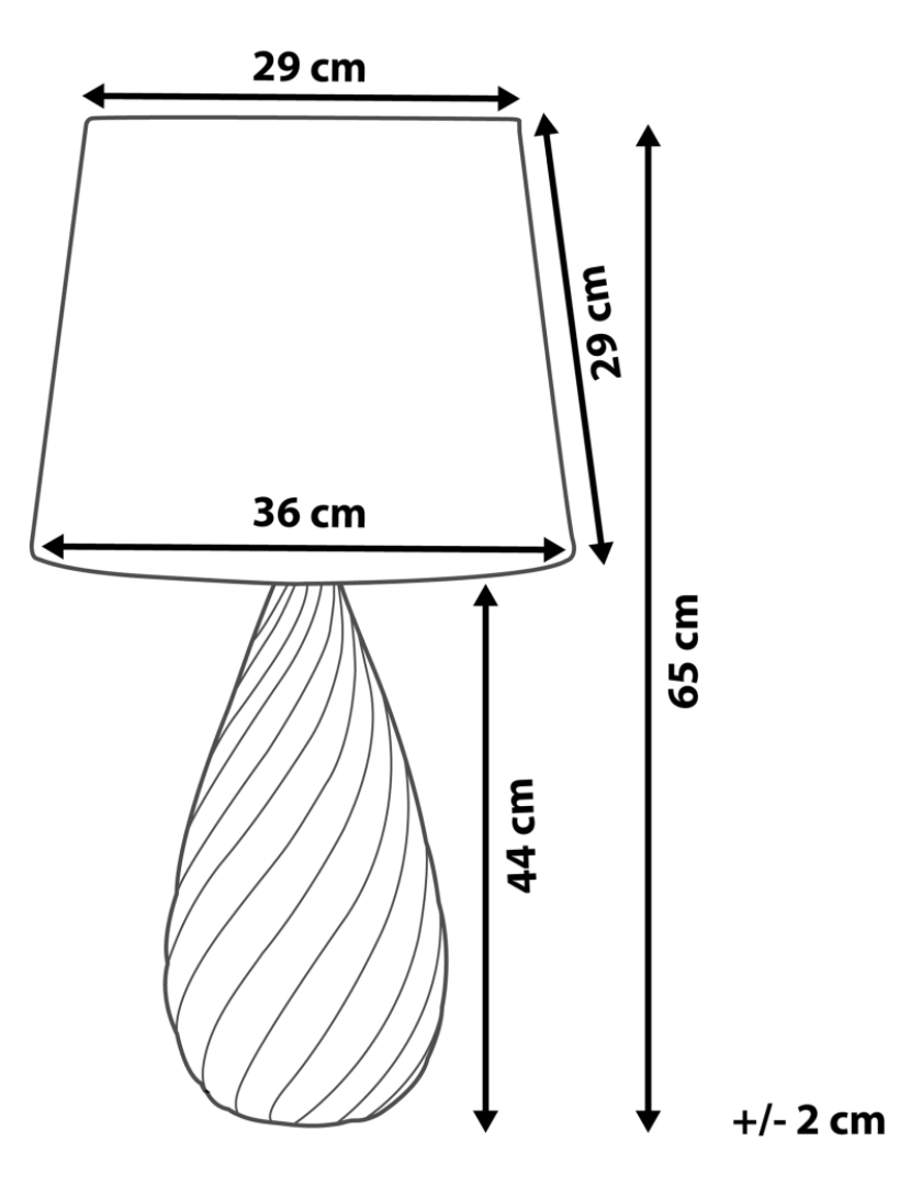 Beliani - Candeeiro de mesa 65 cm preto e prateado VISELA