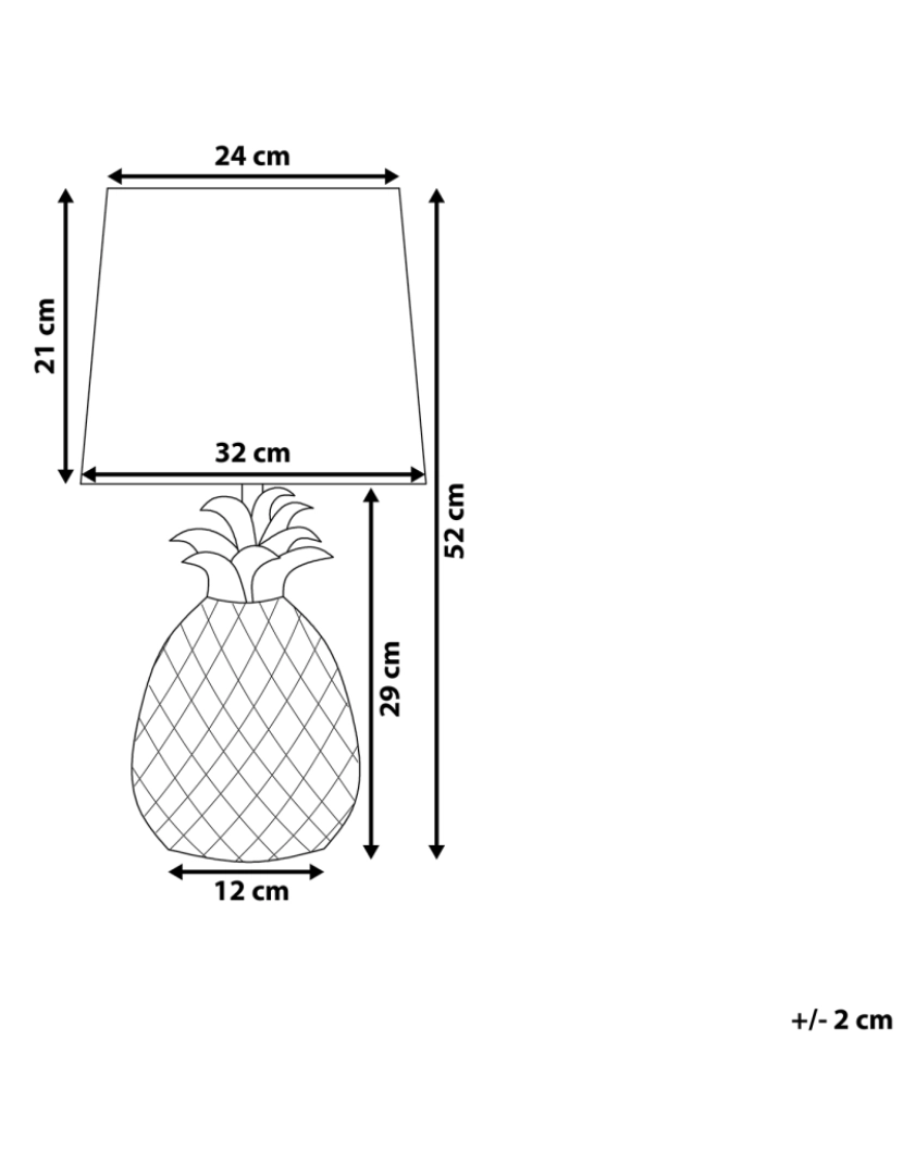 Beliani - Candeeiro de mesa dourado 52 cm PINEAPPLE