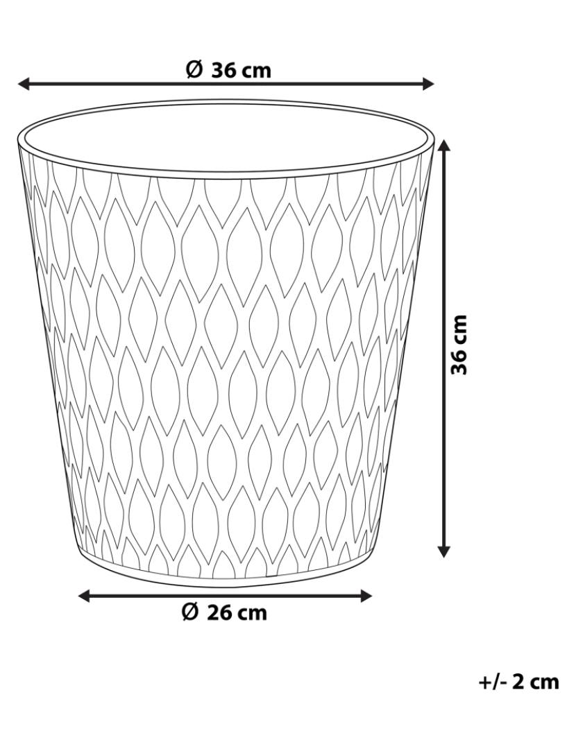 Beliani - Vaso para plantas em fibra de argila cinzenta escura 36 x 36 x 36 cm LAVRIO