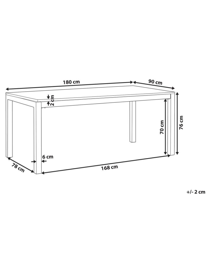 imagem de Mesa de jardim 180 x 90 cm Vidro Transparente GROSSETO1