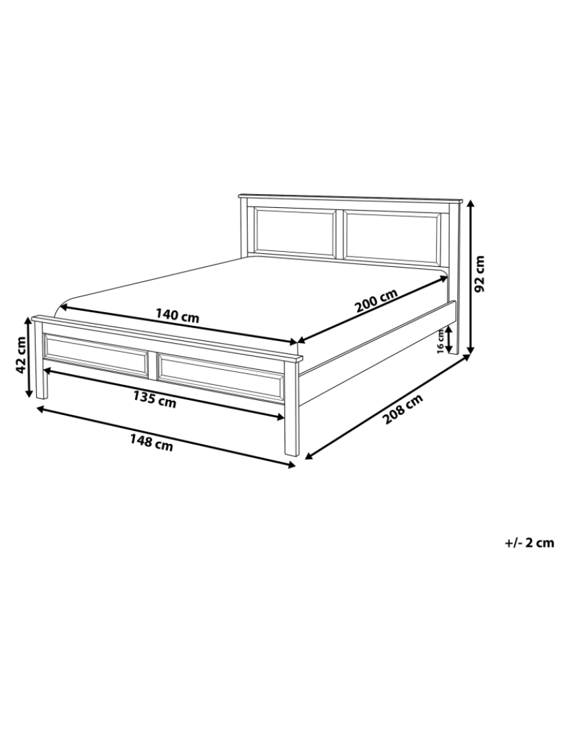 imagem de Cama de casal em madeira azul escura 140 x 200 cm OLIVET1