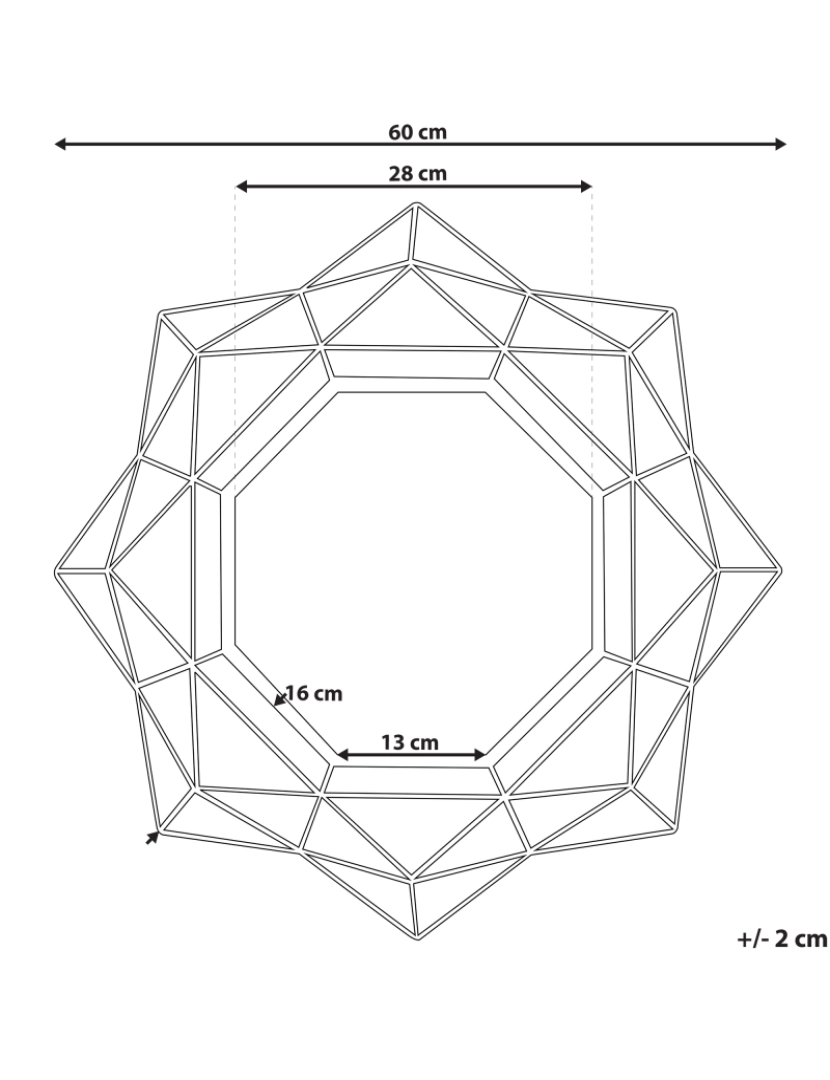 Beliani - Espelho 60 cm Dourado HILLION