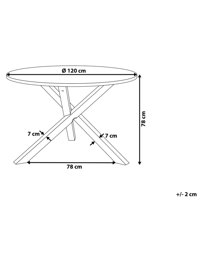 Beliani - Mesa de jantar cor de madeira clara e pés brancos ⌀ 120 cm JACKSONVILLE