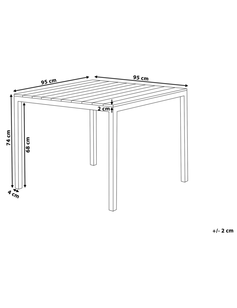 Beliani - Mesa de jardim 95 x 95 cm Material sintético Cinzento PRATO