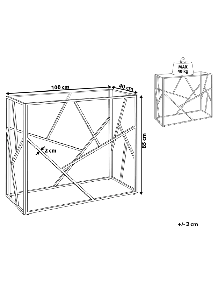 Beliani - Consola prateada com tampo de vidro ORLAND
