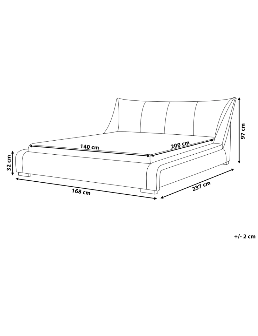 Beliani - Cama de casal em pele branca 140 x 200 cm NANTES