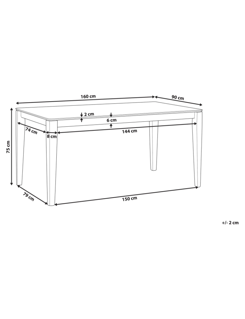 Beliani - Mesa de jantar 160 x 90 cm castanho escuro LOTTIE