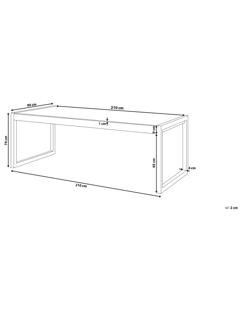 Beliani - Mesa de jardim 210 x 90 cm Vidro Branco creme BACOLI