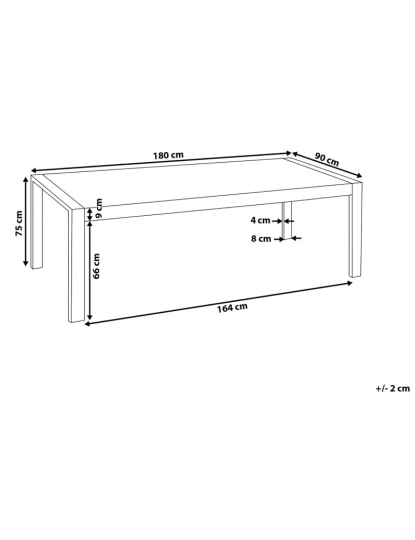 Beliani - Mesa de jantar branca com tampo envernizado 180 x 90 cm ARCTIC I