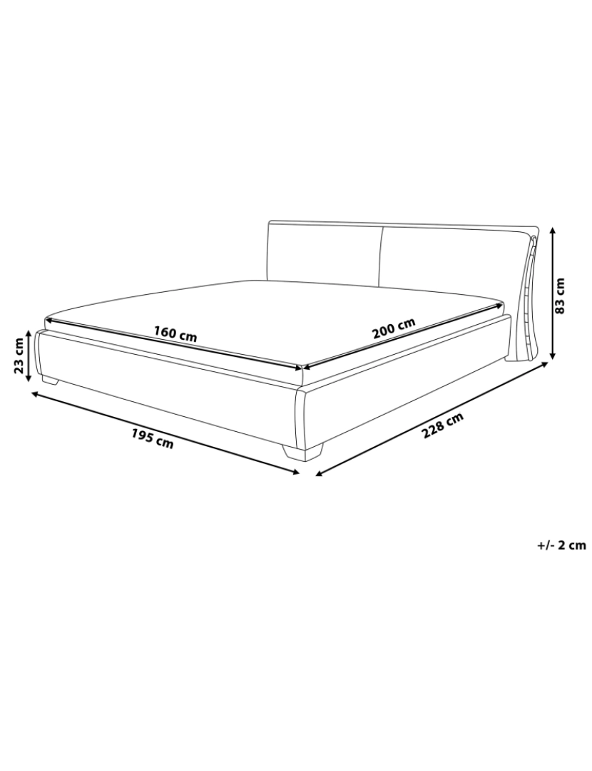 Beliani - Cama de casal em pele dourada 160 x 200 cm PARIS