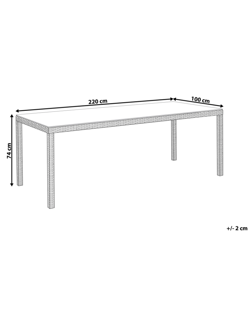 Beliani - Mesa de jardim 220 x 100 cm Vidro Castanho escuro ITALY