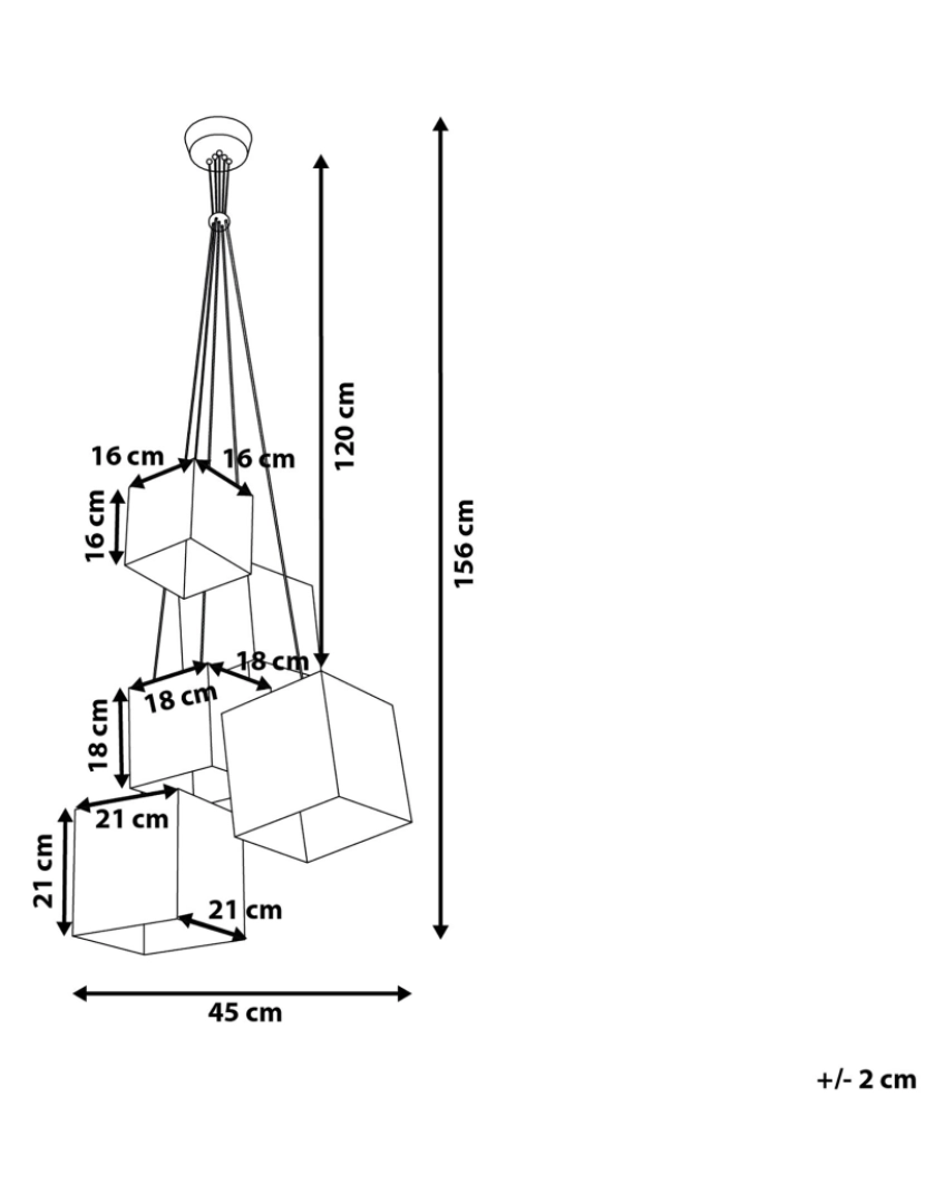 imagem de Candeeiro de teto branco com 5 abajures em forma de cubo MESTA1