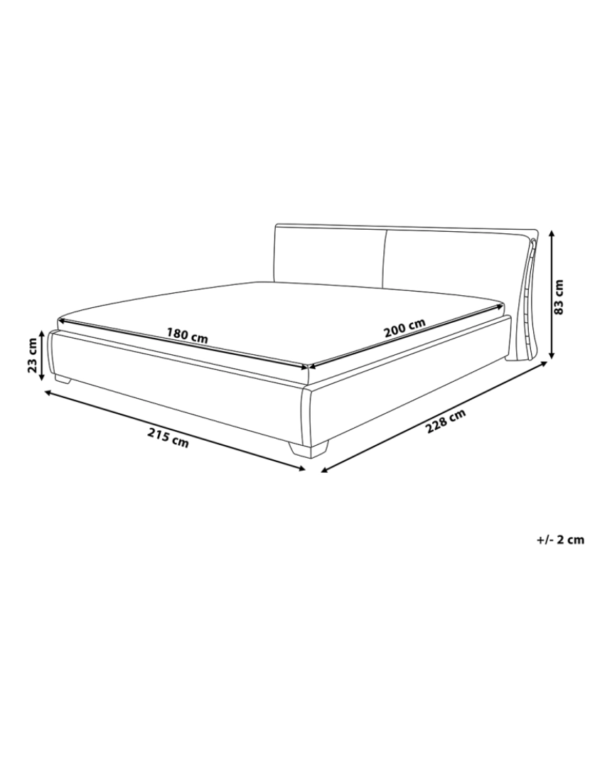 Beliani - Cama de casal em pele dourada 180 x 200 cm PARIS