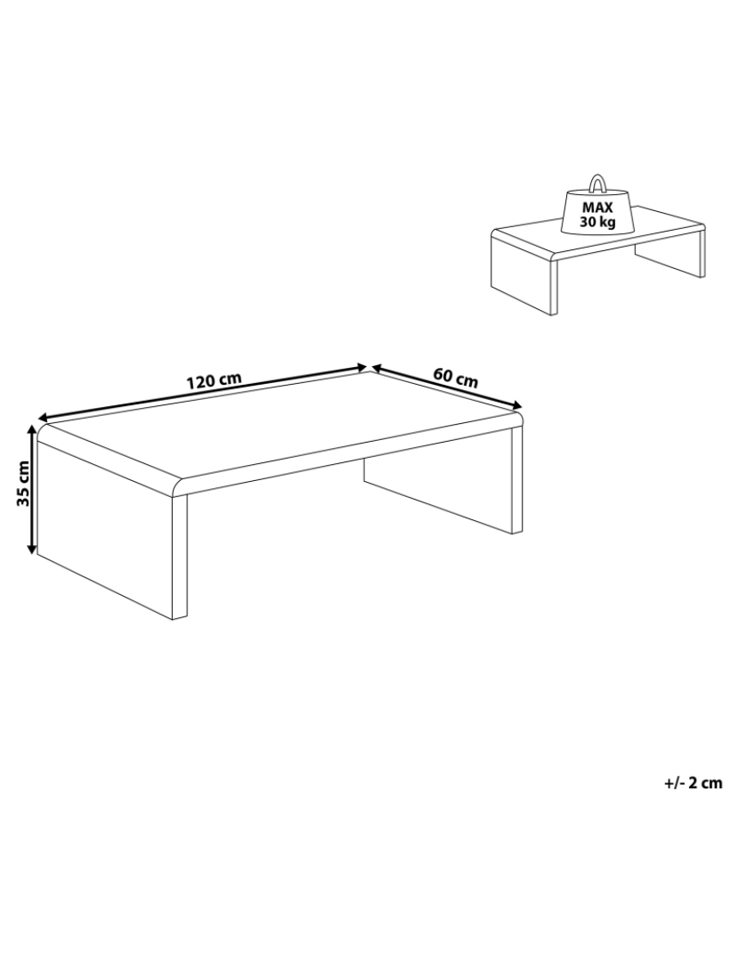 imagem de Mesa centro branca com acabamento alto brilho MILWAUKEE1