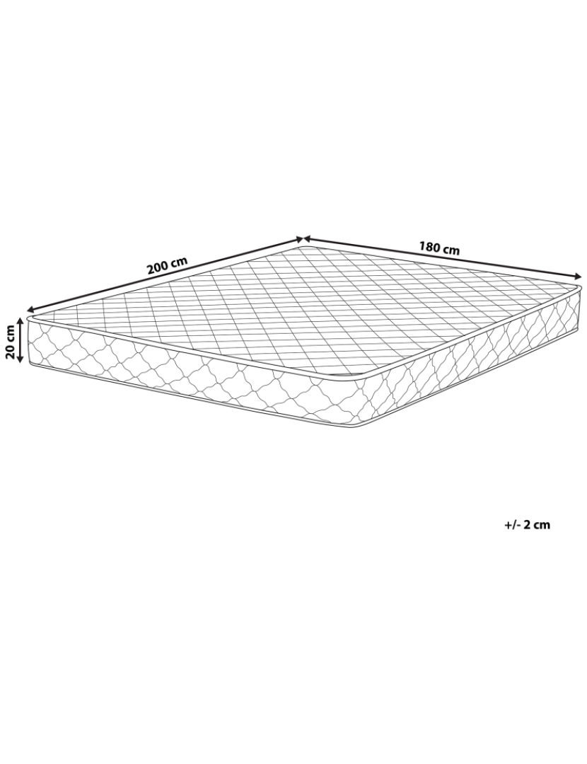 Beliani - Colchão de molas 180 x 200 cm Tamanhos Diversos