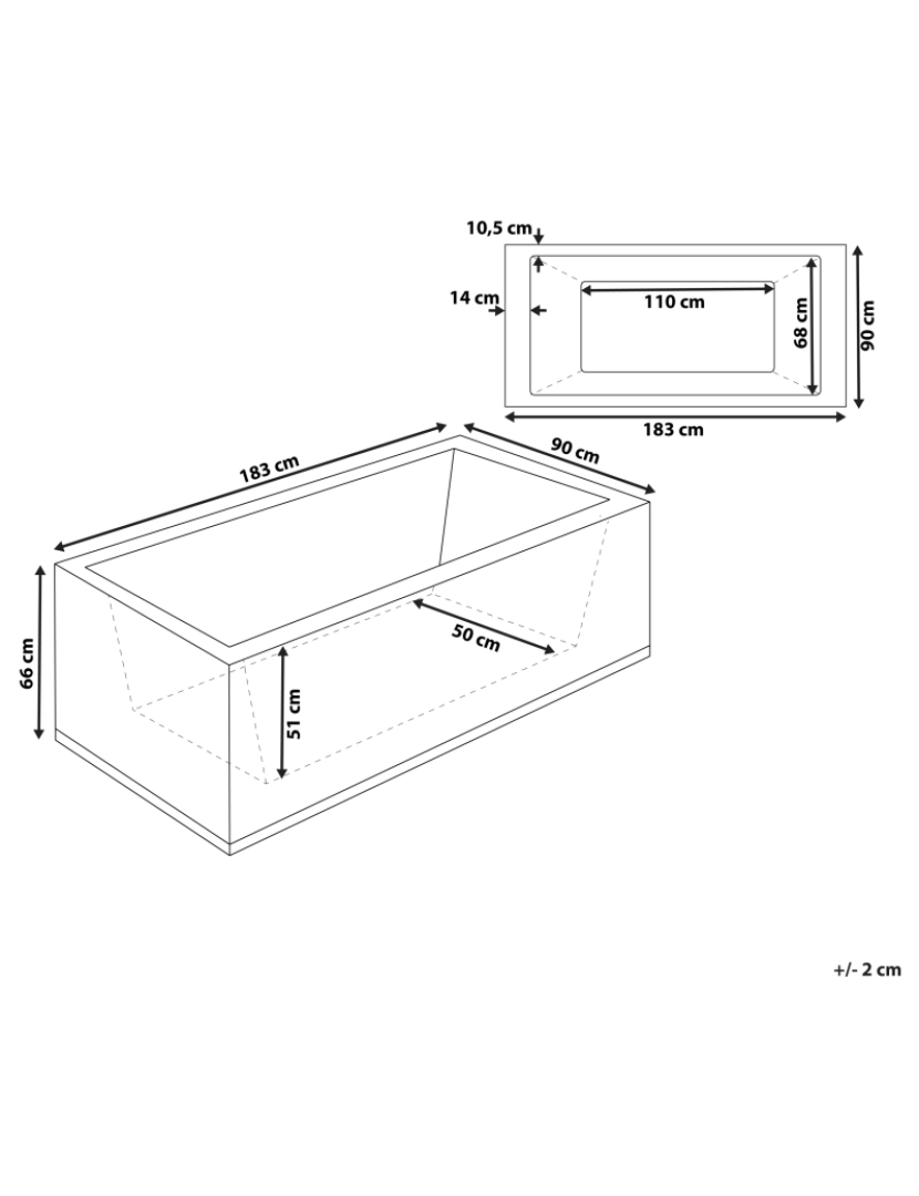 Beliani - Banheira de hidromassagem versão à esquerda em acrílico branco 183 x 90 cm VARADERO