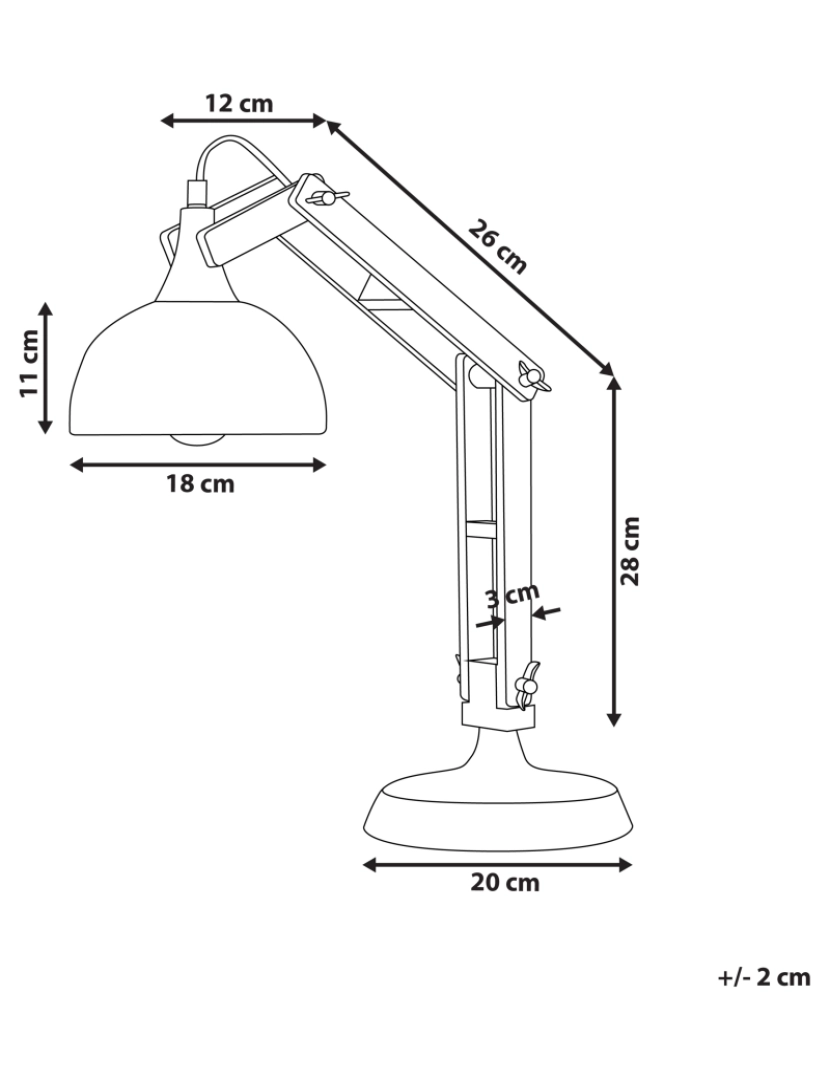 Beliani - Candeeiro de mesa articulado branco SALADO