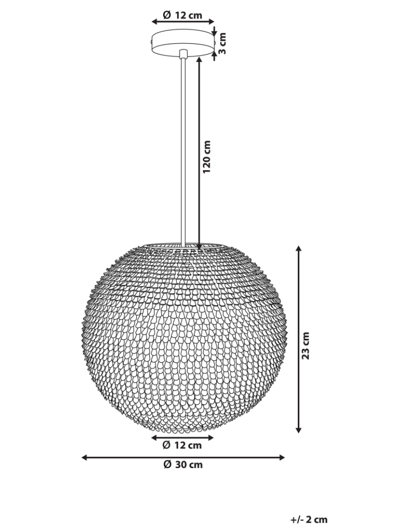 imagem de Candeeiro de teto esférico cor de cobre SEINE1