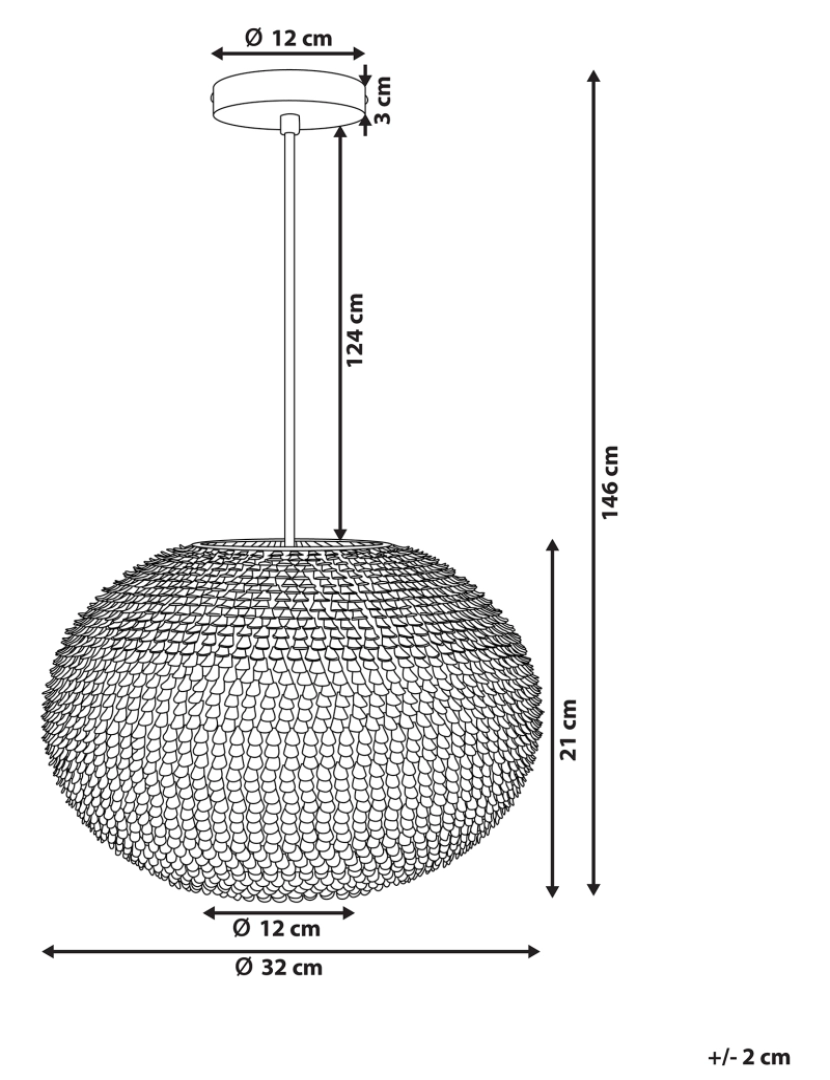 Beliani - Candeeiro de teto oval prateado REINE