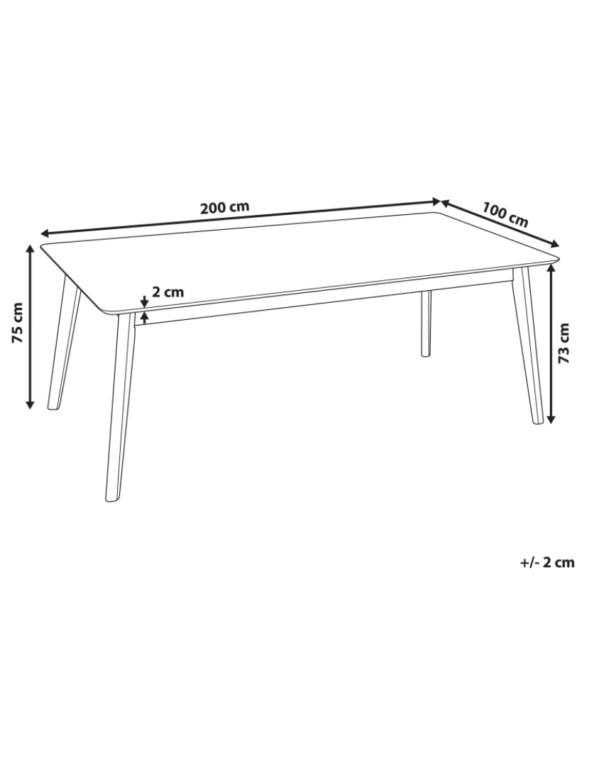 Beliani - Mesa de jantar castanha escura 200 x 100 cm MADOX