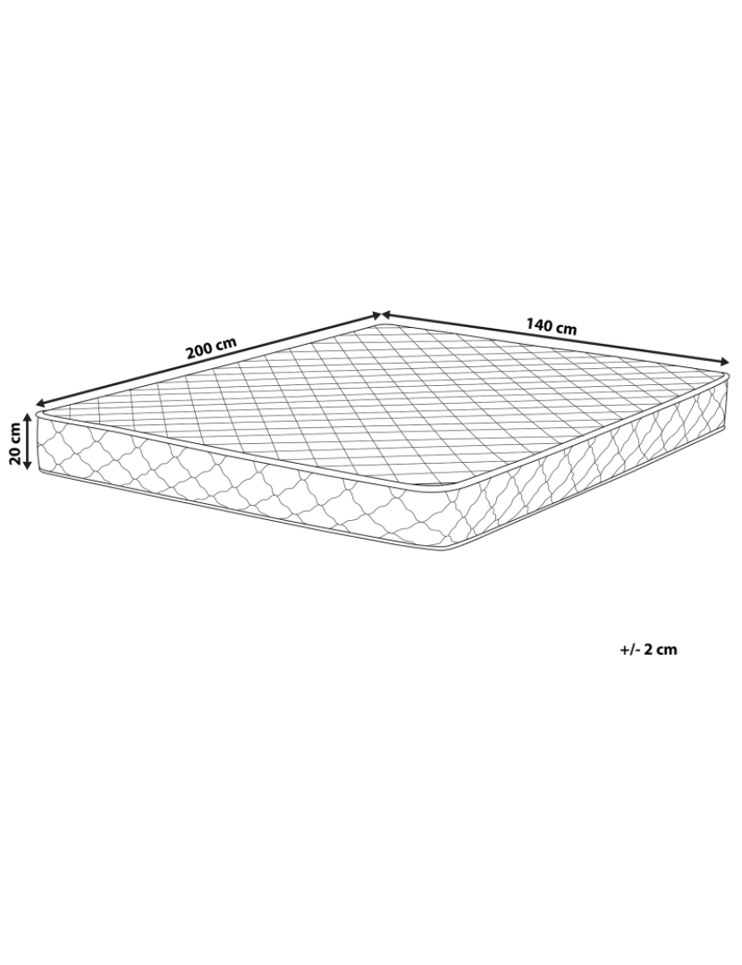 Beliani - Colchão de molas 140 x 200 cm Tamanhos Diversos