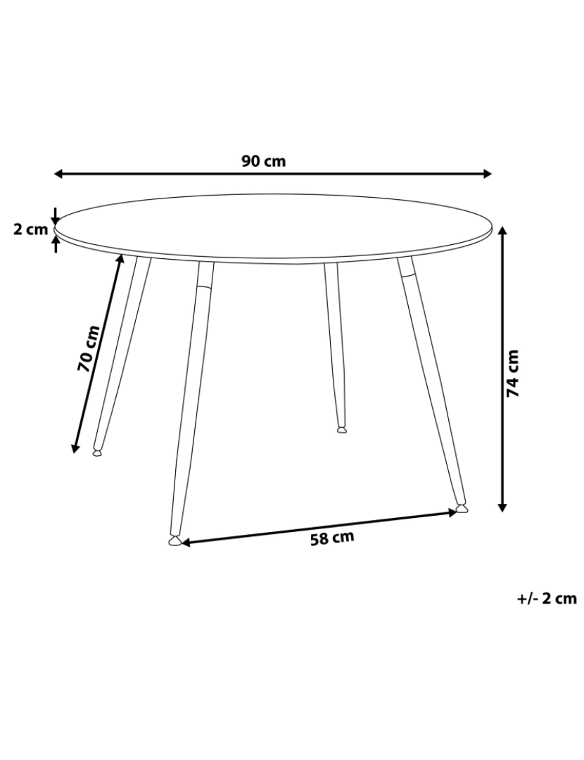 imagem de Mesa de jantar preta com pernas de madeira ⌀ 90 cm BOVIO1