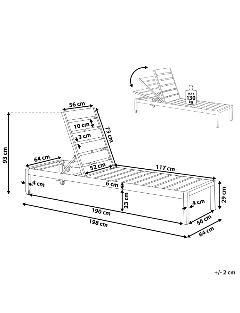 Beliani - Cadeira lounge/relax Metal Cinzento NARDO