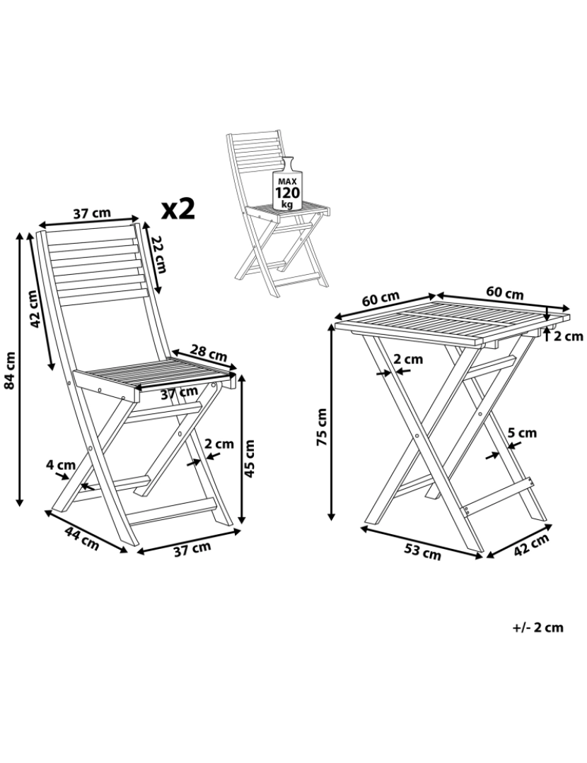 imagem de Conjunto de mesa e cadeiras Madeira Branco FIJI1