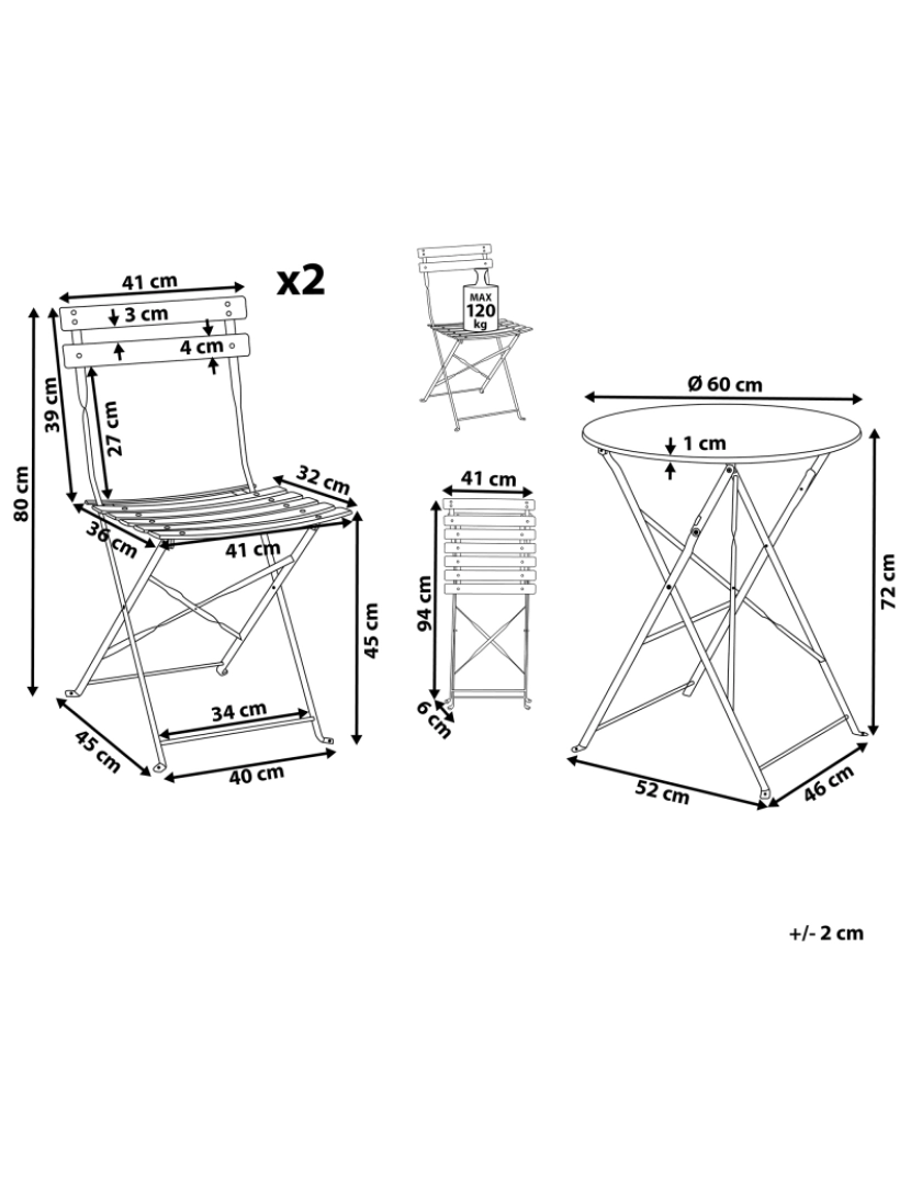 Beliani - Conjunto de mesa e cadeiras Metal Turquesa FIORI