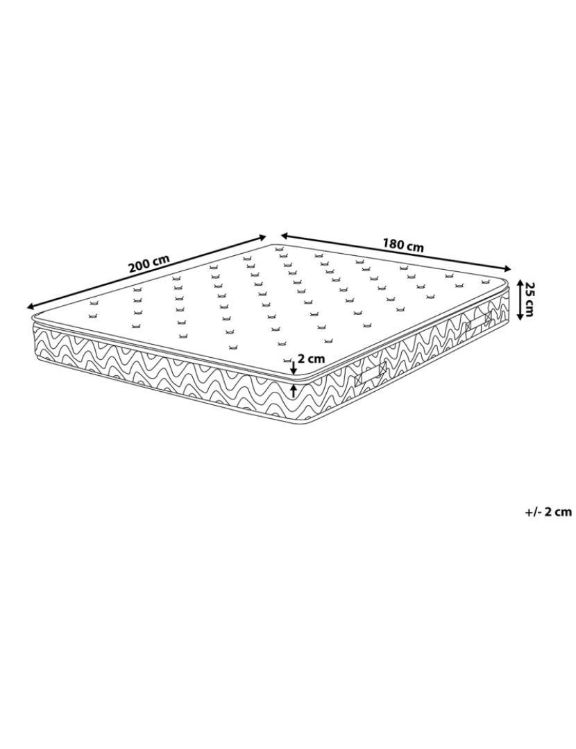 Beliani - Colchão de molas 180 x 200 cm Tamanhos Diversos