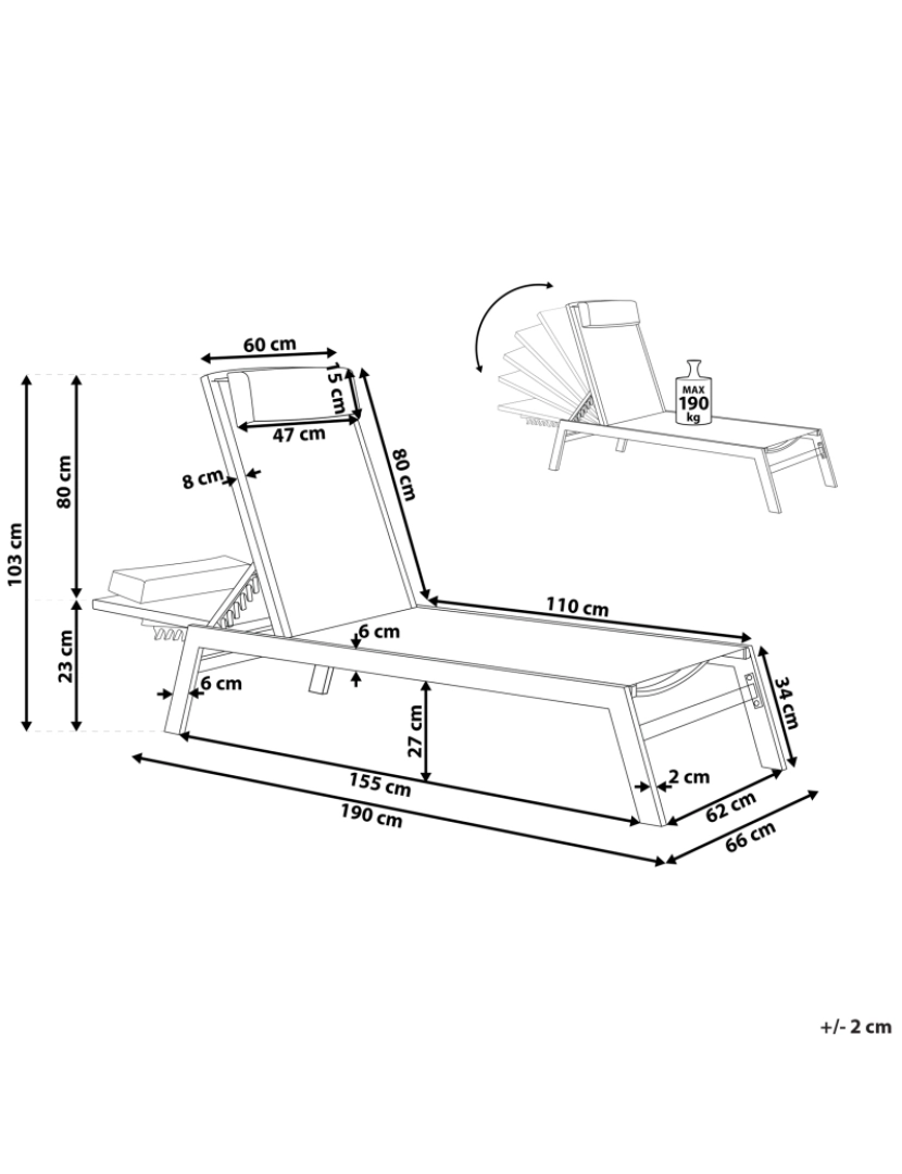 Beliani - Cadeira lounge/relax Metal Branco CATANIA