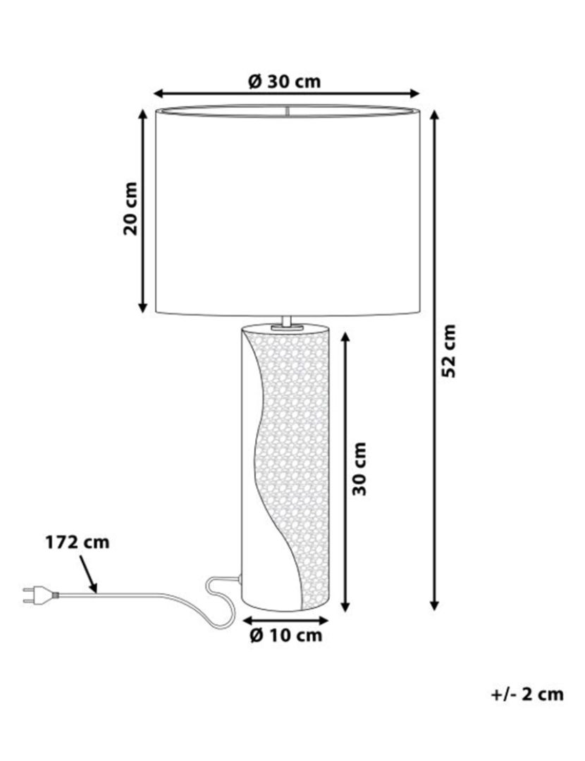 imagem de Candeeiro de mesa branco e prateado AIKEN1